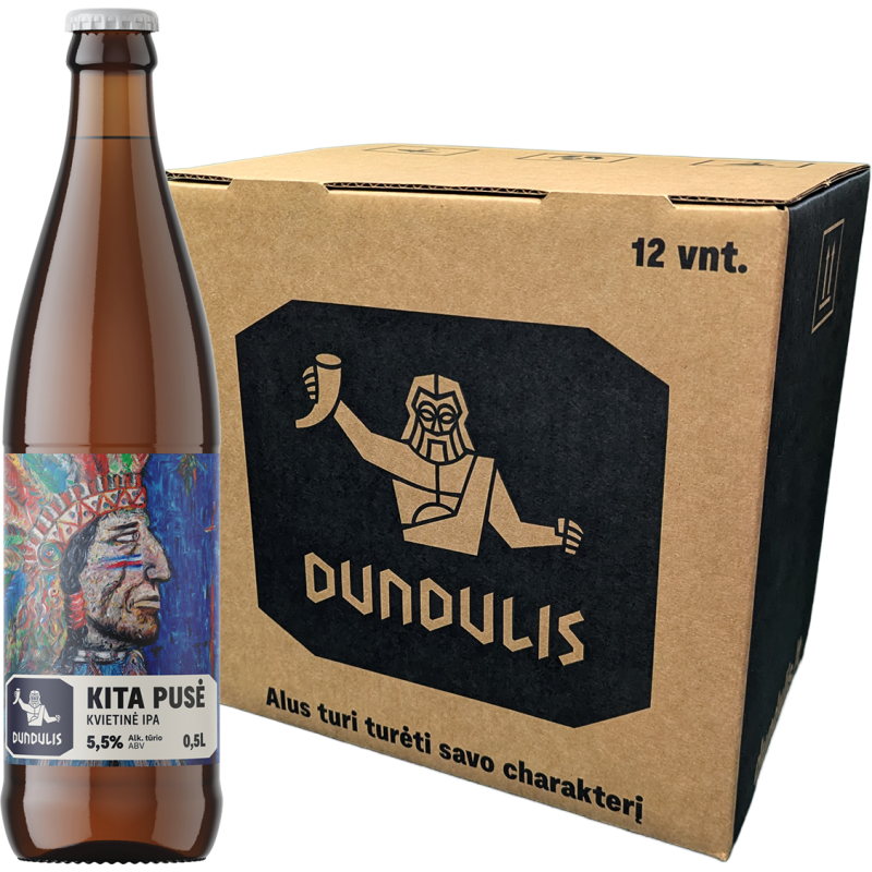KITA PUSĖ IPA kvietinis alus 5.5% DĖŽĖ 12x0,5l
